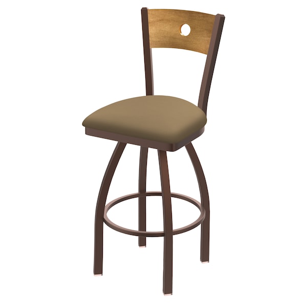 30" Swivel Counter Stool, Black Wrinkle, Med Back, Canter Sand Seat